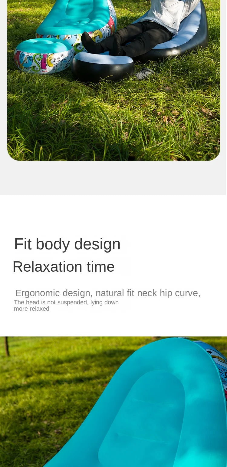 DZ Outdoor Inflatable Sofa Chair Portable Camping Internet Celebrity Thick Plush Lazy Sofa Bedroom Home Leisure Folding Bed 2025