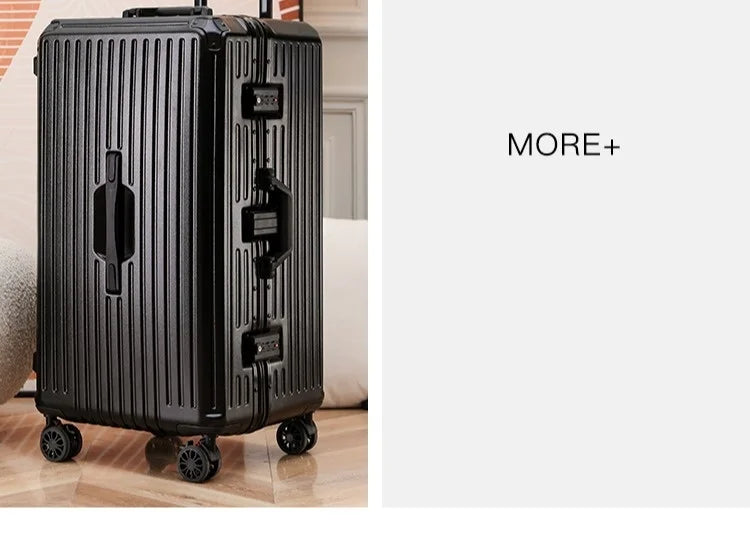 Large Capacity Travel Luggage Aluminum frame Suitcase Trolley Case 24/28/30 inch Travel Suitcase with Cup Holder Boarding Case