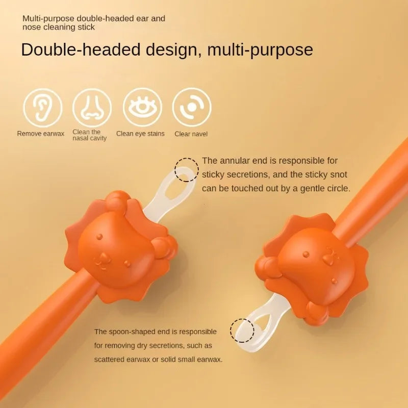 2024 New models Baby Cleaner Spoon Double-headed Soft Wax Curette Picker Nose Cleaner Silicone Ear Wax Pickers Clean Tweezers