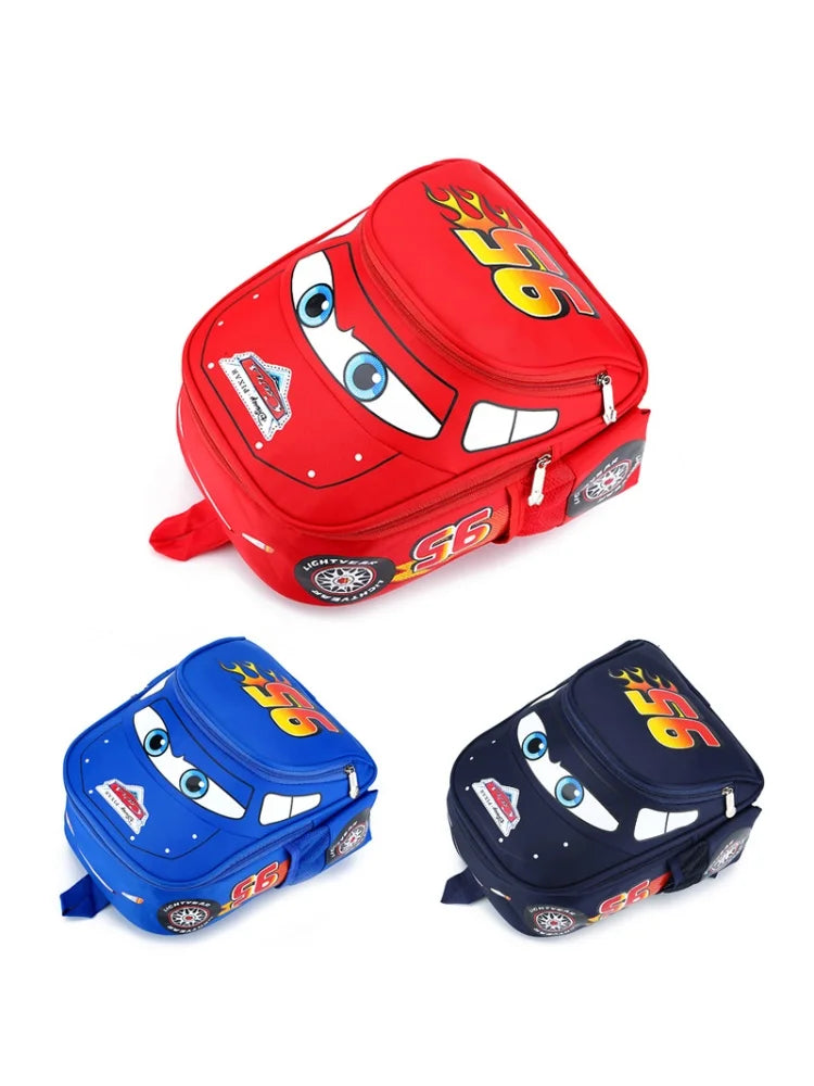 Disney  Cars Lightning McQueen 95 Flame Backpack for  child Water Resistant School Bag Adjustable Strap Multi-Color Cartoon Gift