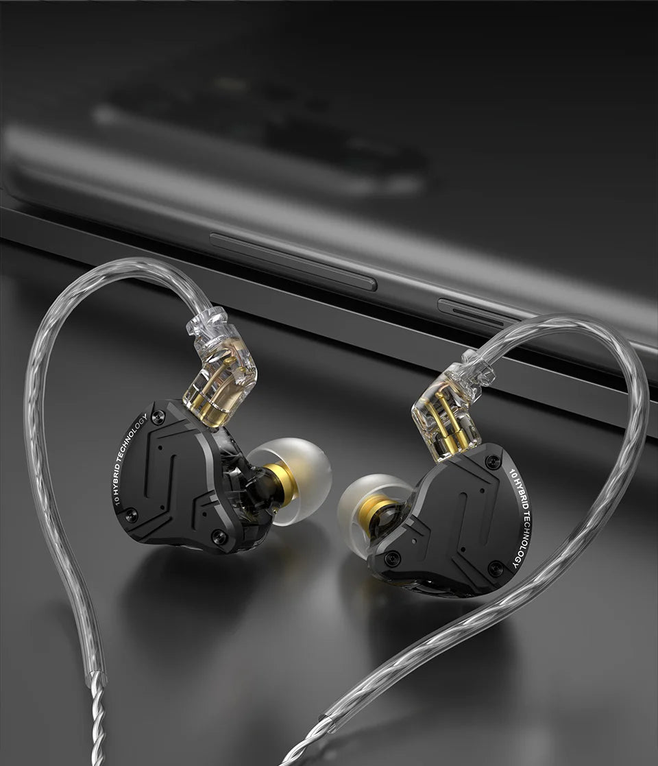 KZ Zs10 pro X Ring Iron Headphones In-ear HIFI High-quality fever-level interchangeable running.