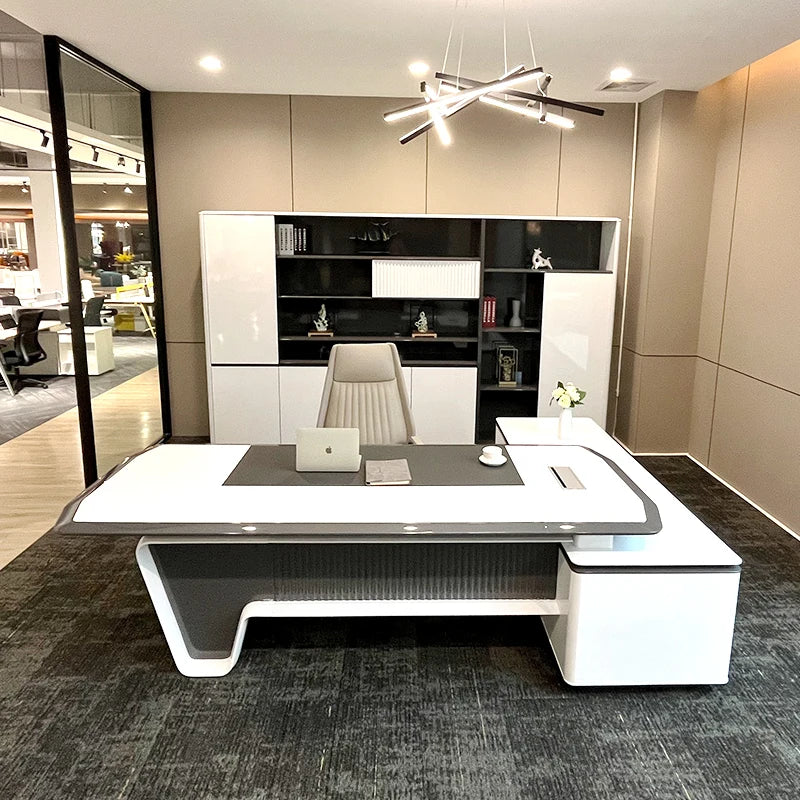 Organizer High End Computer Desks Modern Corner Work Light Luxury Office Desk Storage Creativity Escritorio Oficina Furniture