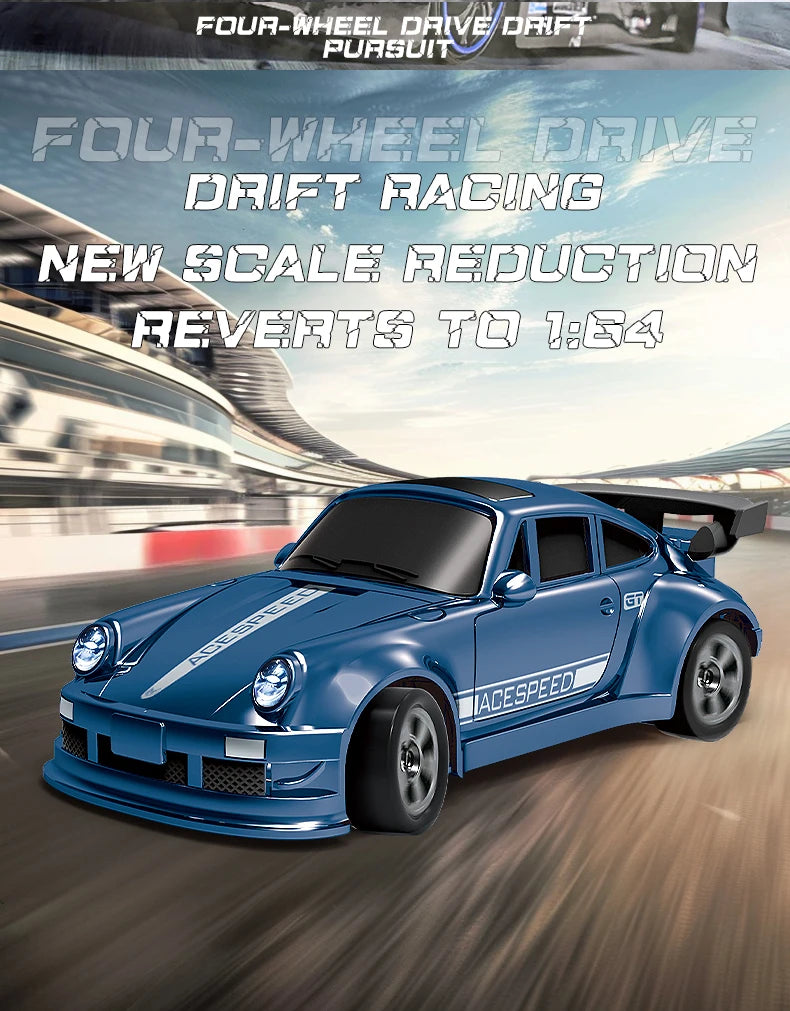 1/64 RC Car Four-Wheel Drive Remote Control Desktop Stunt Car Full Proportions Mini Racing Drift Car Toy Model Boy Gift