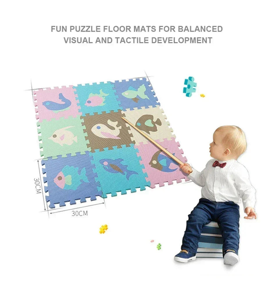 EVA Foam Play Mat with Fence Baby Puzzle Jigsaw Floor Mats Thick Carpet Pad for Kids Educational Toys Activity Pad Playmat