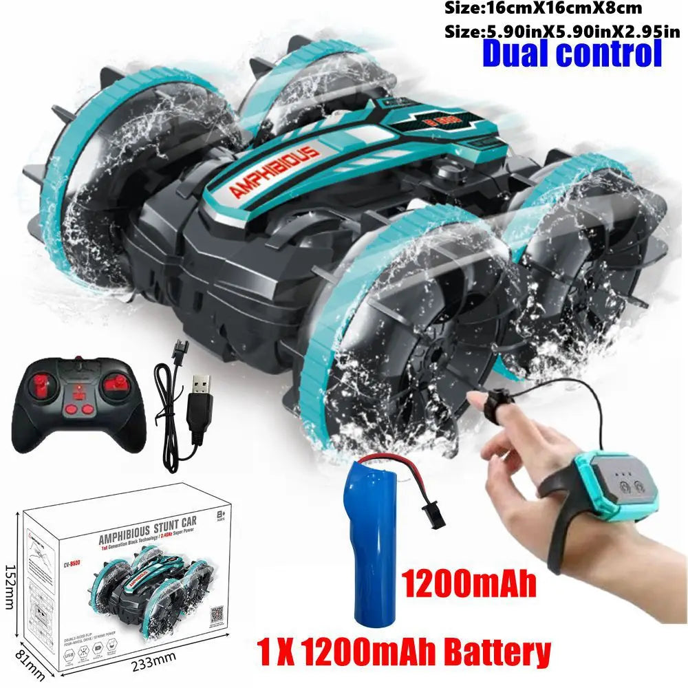 Amphibious RC Car Remote Control Stunt Car Vehicle Double-sided Flip Radio 4WD Drift Off Road Outdoor Toys for Boy Children Gift