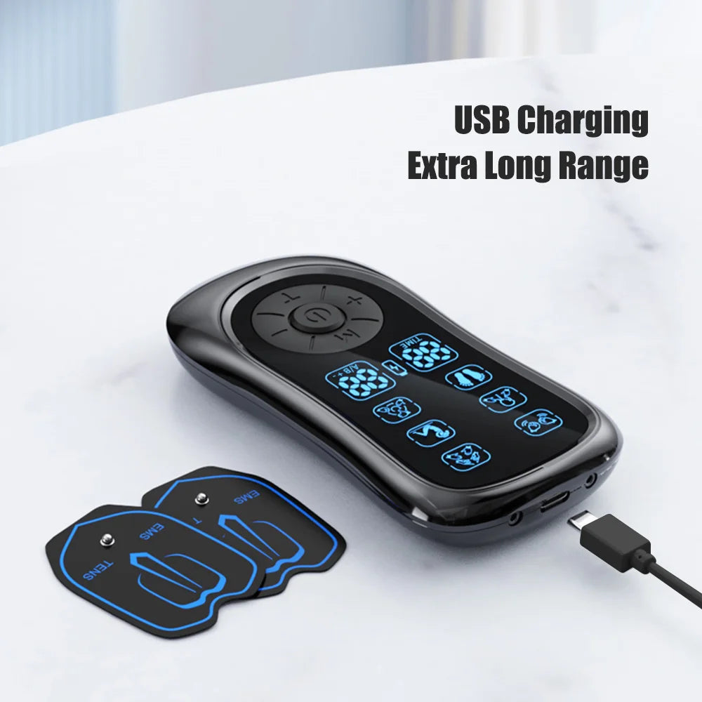 LCD Display Tens Muscle Stimulator Electric EMS Pulse Acupuncture Body Massage Therapy Slimming Relax Machine Electrostimulator