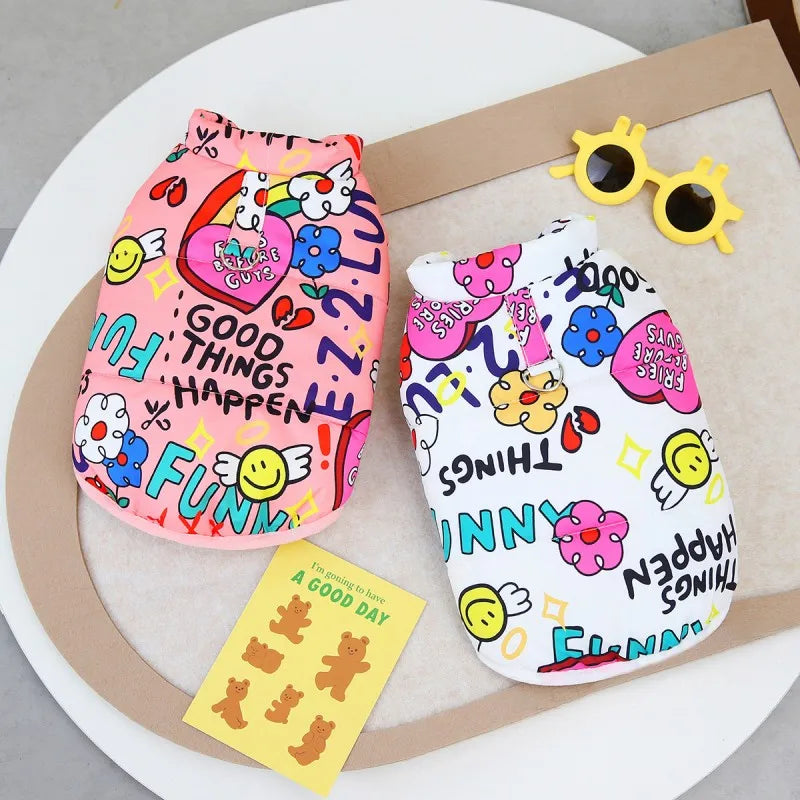 Winter Dog Jacket Waterproof Pet Coat 2025 Dog Clothes Luxury Print Parkas Pet Outdoor Warm Vest Chihuahua Yorkshire Dog Apparel