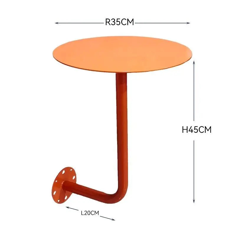 Wall-Mounted Small Round Table for Cafe Milk Tea Shop Corner Booth Space-Saving Bistro Counter Dessert Bar Wall Installation