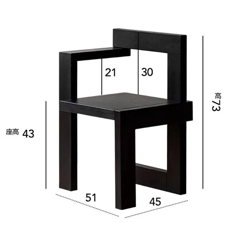 Mid Century Modern Solid Wood Building Block Chair Vintage Inspired Simplistic Leisure Dining Chair Design Creative Accent Seat