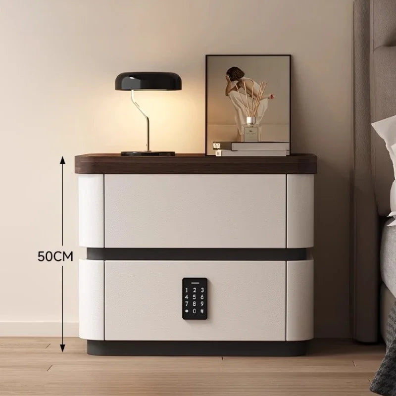 Smart Bedside Table Side With Combination Lock Deluxe Bedside Table Locker Safe Box Cabinet Nightstands Home Bedroom Furniture