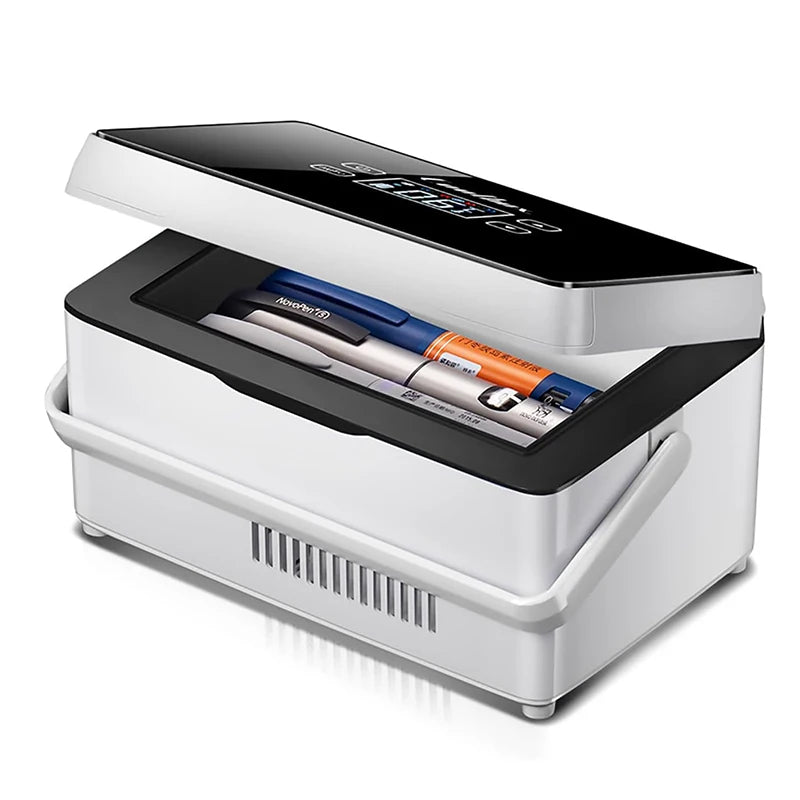 Insulin Refrigeration Box Medicine Cooler With 2 Batteries Large Capacity Car Refrigerator Suitable For Outdoor and Travel