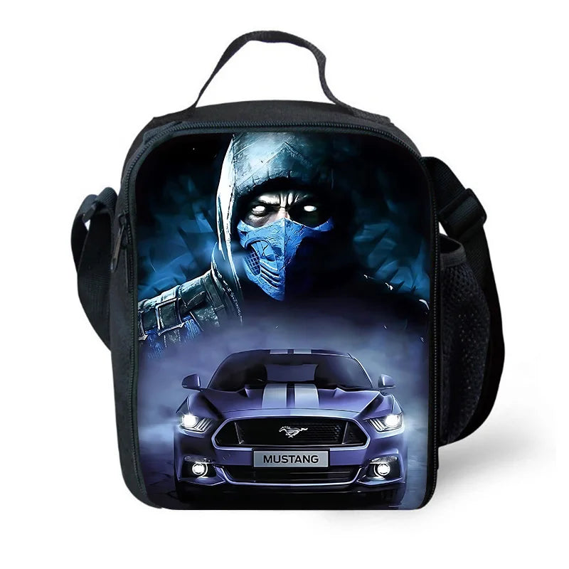 Child School Backpack with Fashion M-Mustangs car logo Lunch Bags ,Pencil Bags ,School Bags for Boys Girls Best Gift