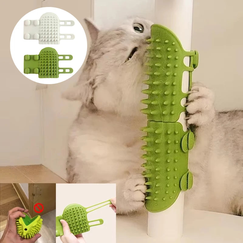 Pet Cat Hair Removal Massage Comb Cats Scratching Rubbing Brush kitten Grooming Self Cleaning Desk Cat Scratcher Combs