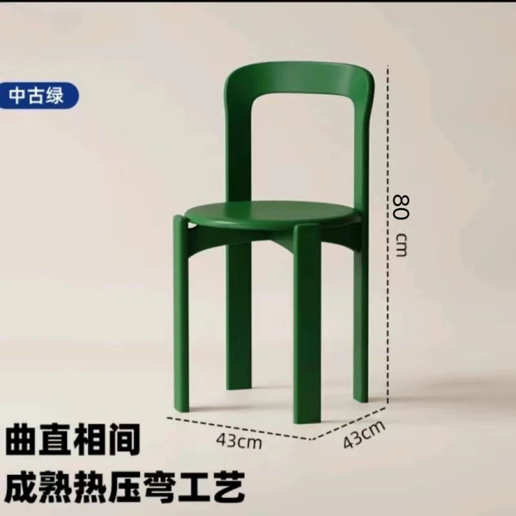 Viral Rey Dining Chair Mid-Century Solid Wood Stool French Bistro Vintage Designer Famous Home Cafe Furniture