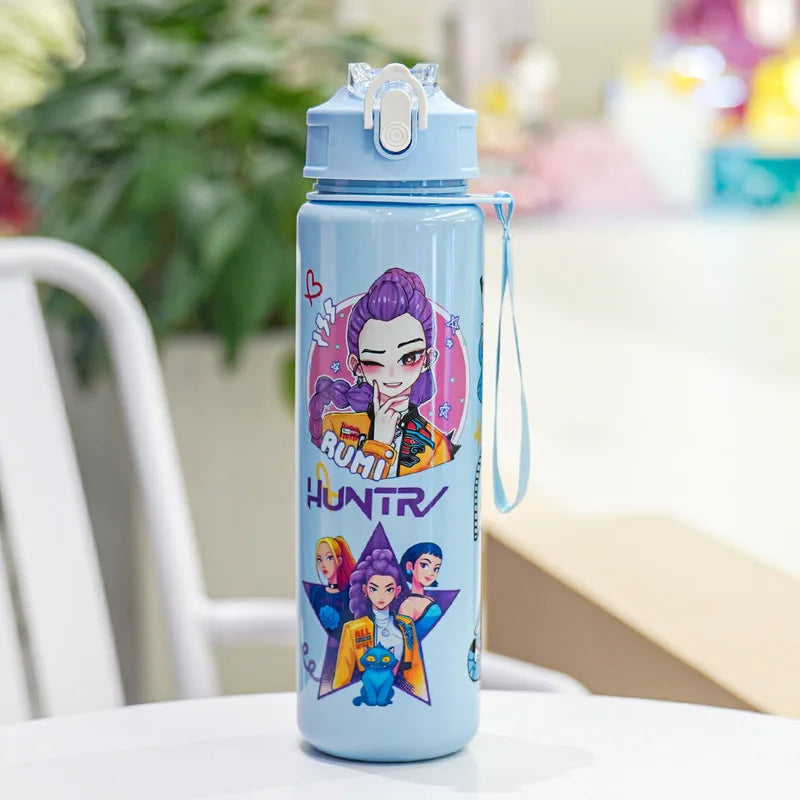 Miniso Portable Outdoor Straw Plastic Water Cup New K-Pop Hunter Magic Girl Group Children'S Cross-Border Drinkware