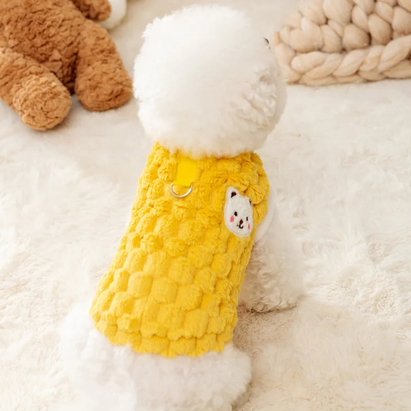 Pet Dog Warm Coat Winter Dog Clothes Kitten Puppy Vest Fleece Dog Costume Chihuahua Bichon Clothing Cardigan Girls Dog Apparel
