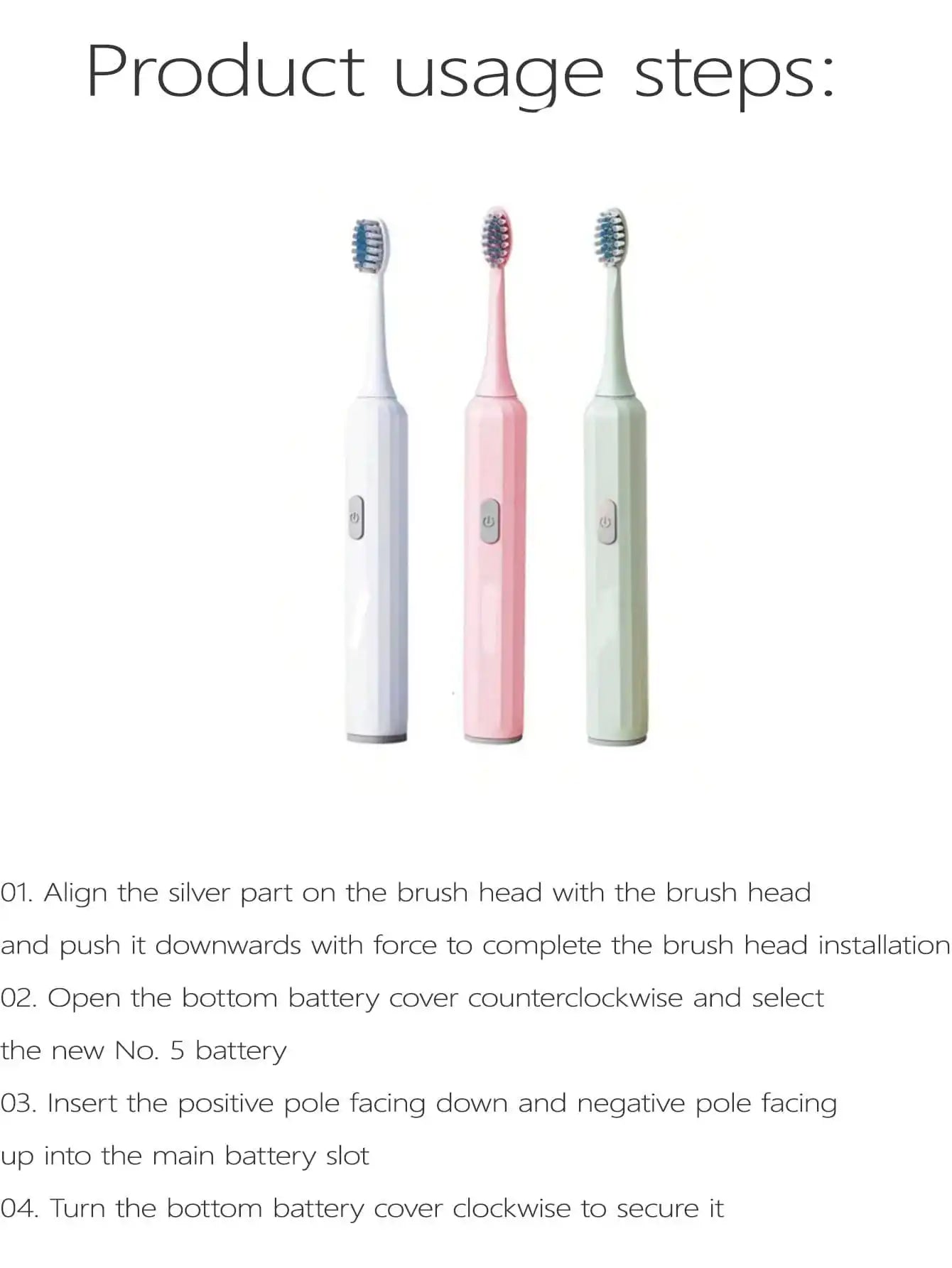 Automatic Electric Toothbrush Soft Bristls With Sonic Electric Toothbrush Adult Oral Teeth Cleaning Sonic Toothbrushes