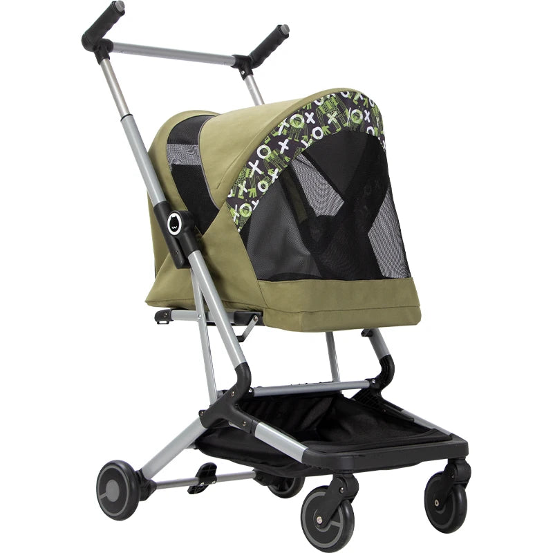 Portable pet stroller Ultra-light and easy to fold Large capacity pet stroller can accommodate two cats at the same time