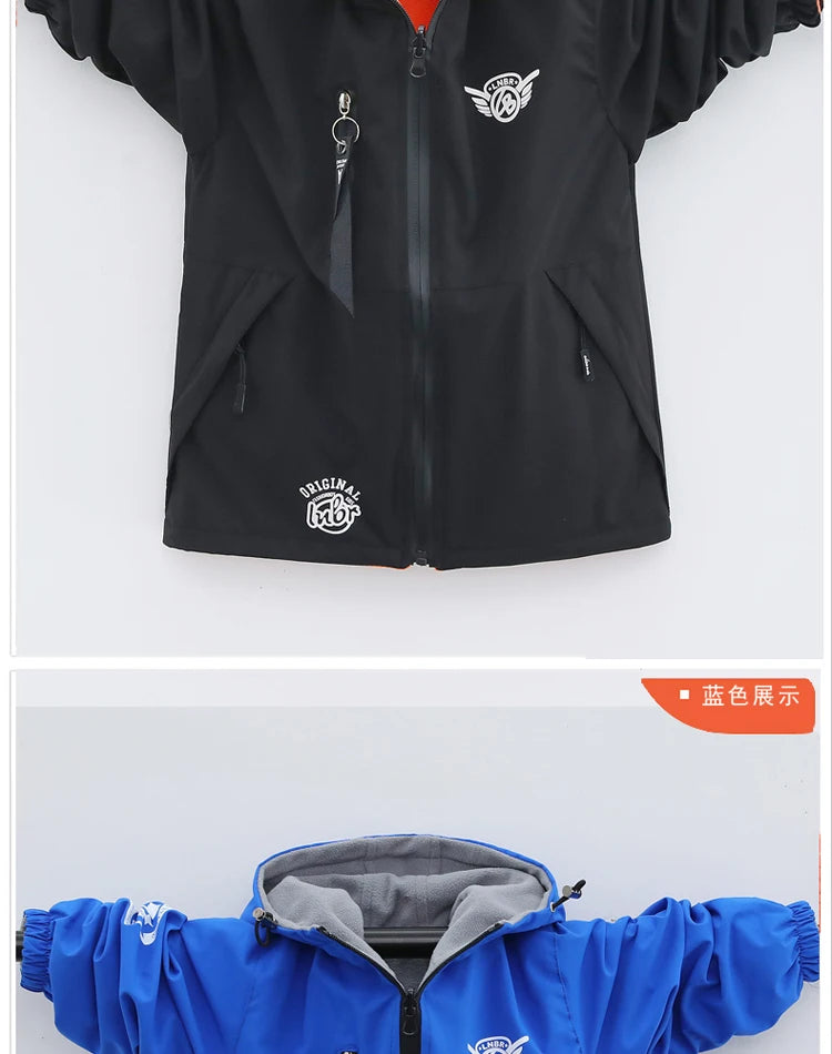 Autumn Children's Clothes Double-sided Wear Jacket Fleece Coat Boy Waterproof Windproof Children Outerwear Sport Jacket For Boys