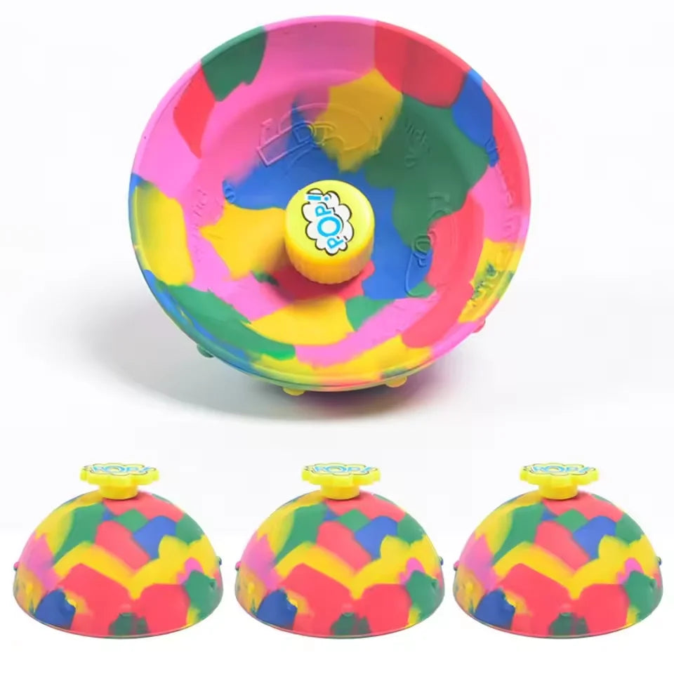 Half Side Bouncing Ball Cloud Buckle With Light Camo Bouncing Bowl Creative Children's Relief Toy