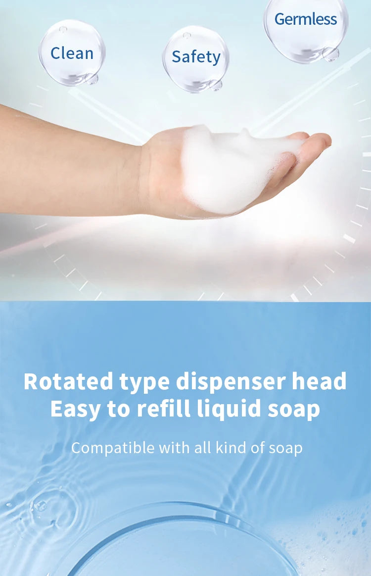 Smart Automatic Soap Foam Dispenser and Gel Bathroom Washing Hand liquid detergent Machine Wall Panels Mounted USB Rechargeable