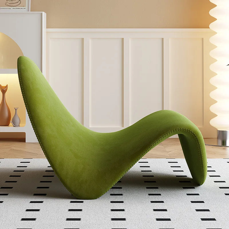 Velvet Italian Minimalist Lazy Sofa Chair Living Room Furniture Modern Minimalist Single Leisure Chair Nordic Lamb Lounge Chair