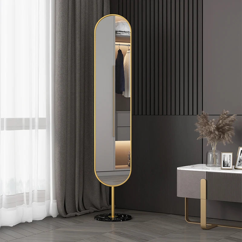 Floor Standing Mirror Decoration Modern Full Body Oval Bathroom Bedroom Mirror Funky Luxury Long Big Espelhos Home Products