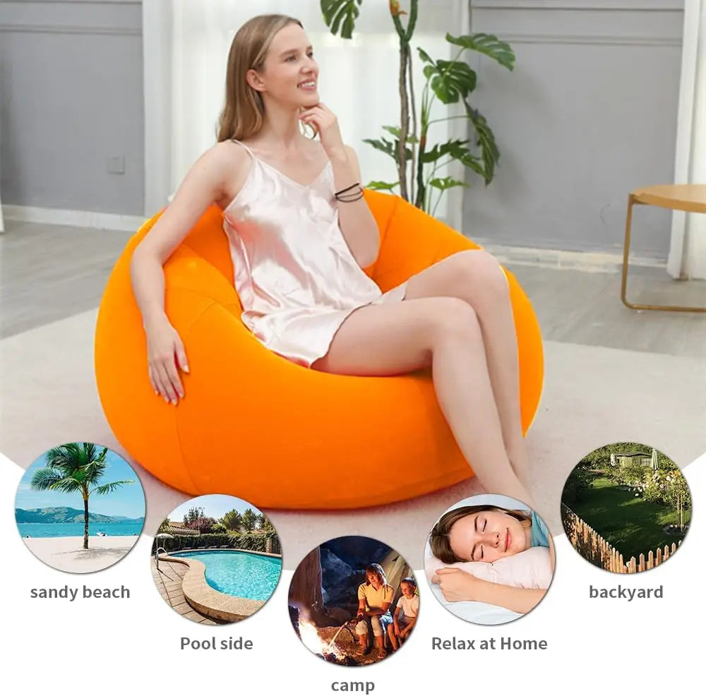 Large Lazy Inflatable Sofa Chairs PVC Lounger Seat Bean Bag Sofas Pouf Puff Couch Tatami Living Room Supply Outdoor Camping