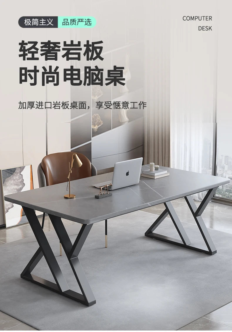 Modern rock board computer desk minimalist design elegant interior gaming desk Mid century luxury mesa para computador furniture