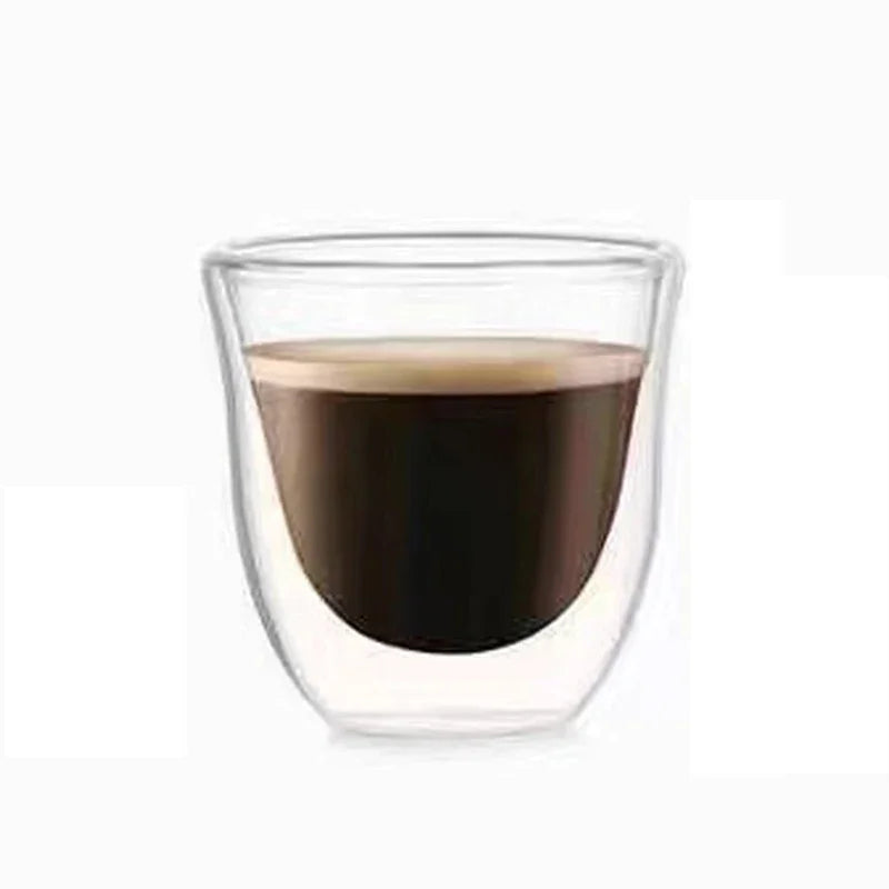 1Pcs 80-220ml Double Wall Glass Cup Clear Heat Resistant Tea Cups Healthy Drink Coffee Milk Mug Insulated Glass Drinkware Gift