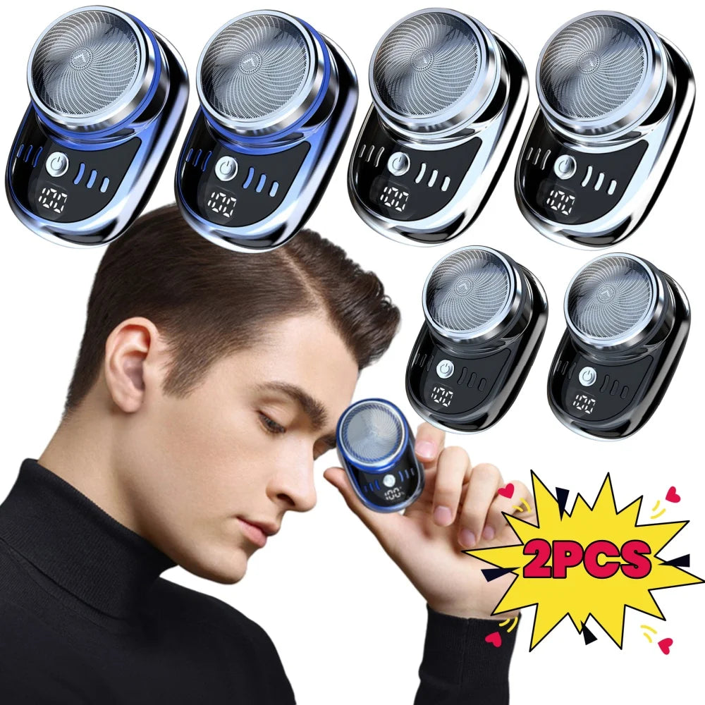 1/2PCS Mini Electric Travel Shaver For Men Pocket Size USB Charging Portable Painless Cordless Trimmer Knive Face Beard Razor  ﻿