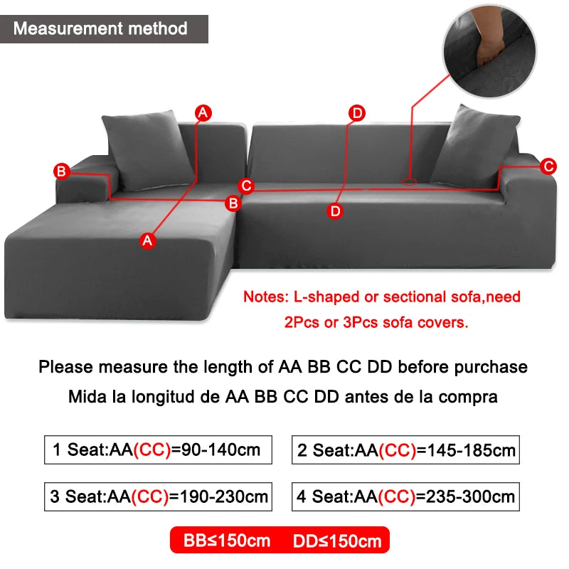 Jacquard Elastic Sofa Cover For Living Room Slipcovers Stretch Polar Fleece Armchair Protector L Shaped Sofa 1/2/3/4 Seater Home