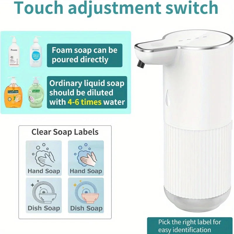 Hotel Waterproof Wall-mounted Touchless Automatic Foam Soap Dispenser Rechargeable Desktop Electric Soap Dispenser for Kids