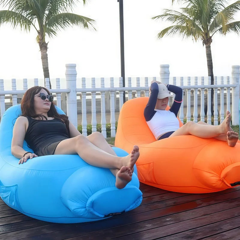 New Explosion-Proof Inflatable Lounge Chair, Light Luxury Portable Lazy Inflatable Bed That Can Sit or Lie Down, Beach, Hiking