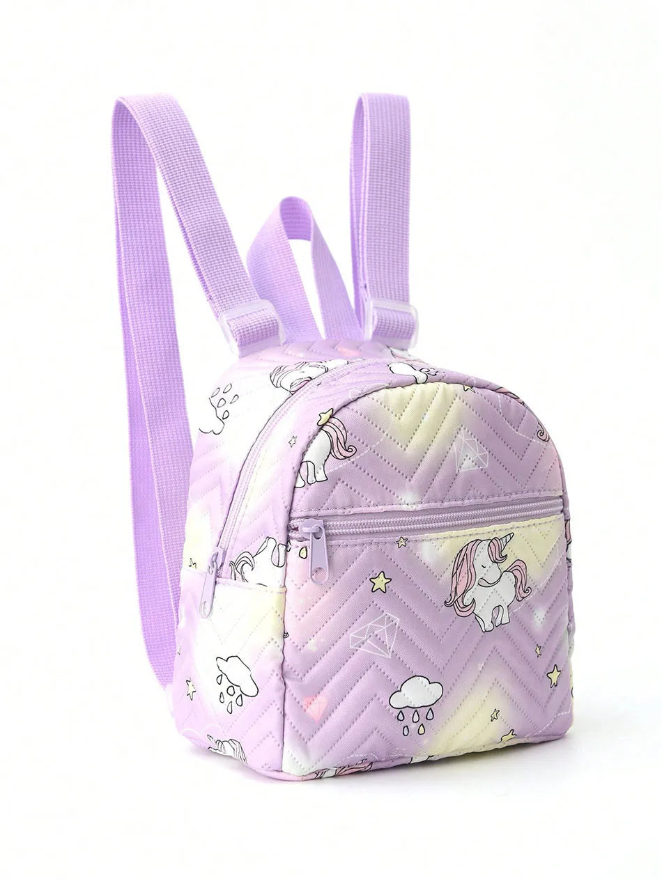 Girls Rainbow Unicorn Mini Backpack Children Kids Multicolored PU School Bag with Style and Durability for Little Fashionistas