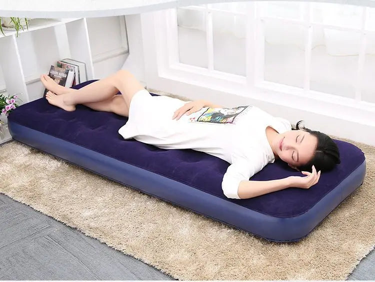 Inflatable Household Single Folding Bed Air Cushion Bed Double, Thickened Portable Air Bed Outdoor Inflatable Sofa