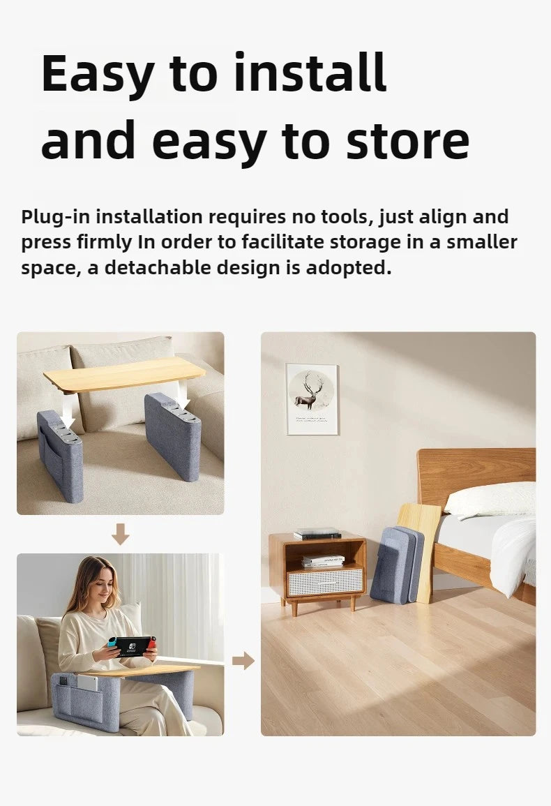 Multi-Functional Knee Laptop Desk Lazy Sofa Tray Table Bed Writing Stand Reading Gaming Table for Small Space Use