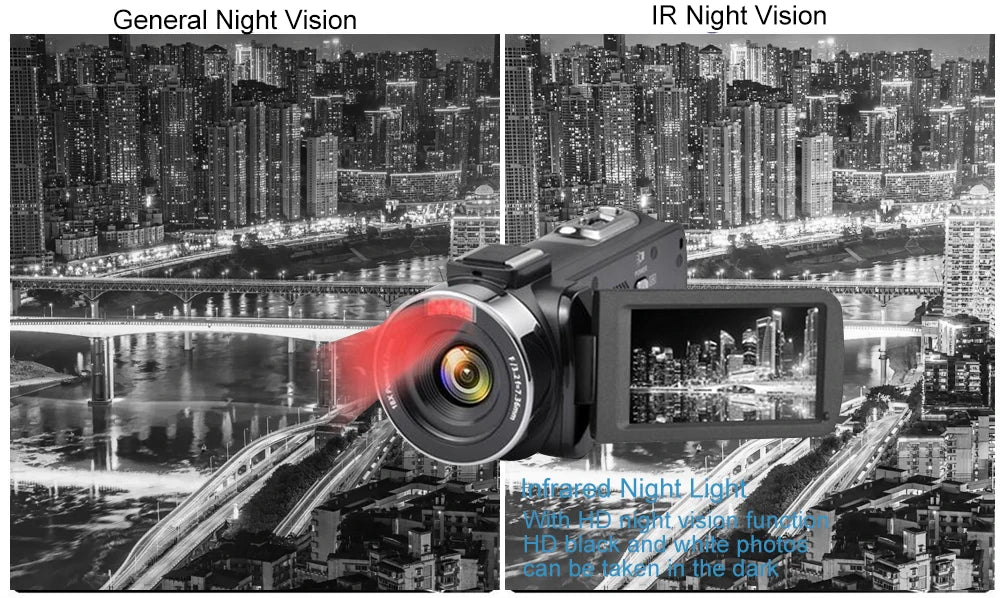 8K Digital Photography Camera 48MP Handheld DV 18X igital Zoom Camera Recorder 3'' LCD Touch Screen Portable Recording Camcorder