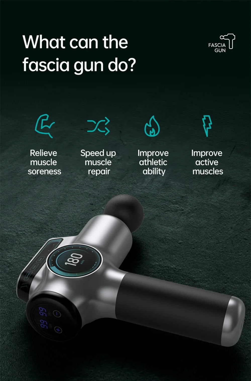 99 Level Massage Gun Fascia Deep Muscle Relax Body Neck Massager Electric Fitness Equipment Noise Reduction Male Female