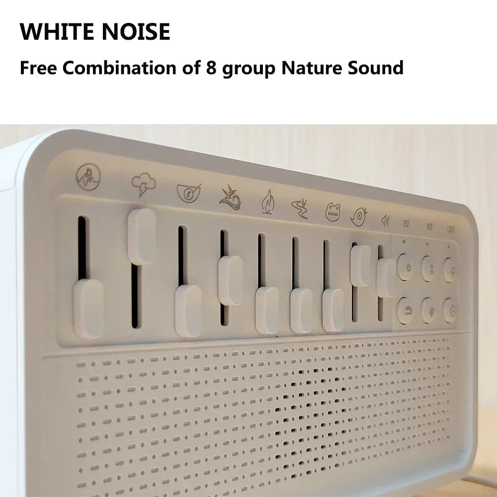 4 in 1 HIFI Bluetooth Speaker LED White Noise Speaker White Noise Sleep Aid Night Light Humidifier Machine with 8 Nature Sounds