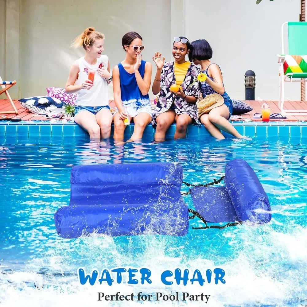 Three Tube Inflatable Lounge Chair, Foldable Colorful Patterned Float, Water Play Lounge Chair, Floating Bed Sofa