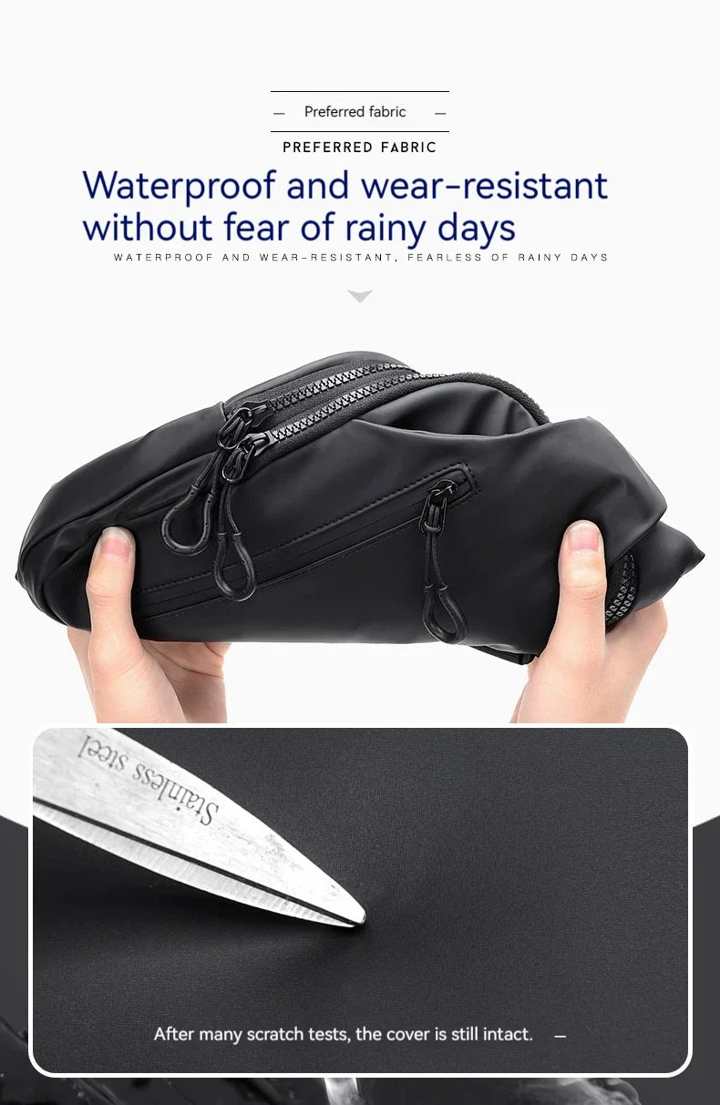 Crossbody Bag Fashionable Large Capacity Waterproof Lightweight Leisure Soft Comfortable Men Single Shoulder Bags