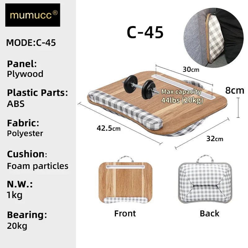 MUMUCC Lazy Laptop Table with Cushions and Slots, Multifunctional  Mini Pillow Table, Portable Room Desk, Office Lumbar Support