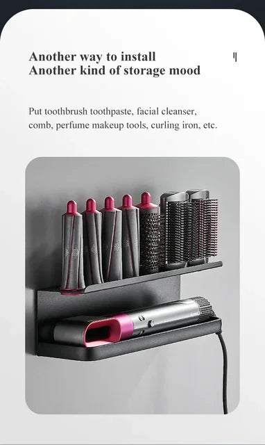Hairdryer Holder Wall Mount Suitable For Dyson Airwrap Shelf Dryer And Hair Curler Holder Storage Rack Bathroom Organizer FR2002