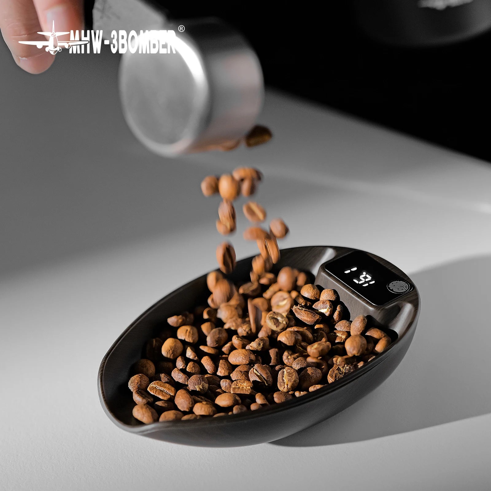 HW-3BOMEBR Coffee Bean Scale and Spray Bottle Kit Espresso Scale 0.1g Precision Mini Coffee Scale ABS Digital Kitchen Scale