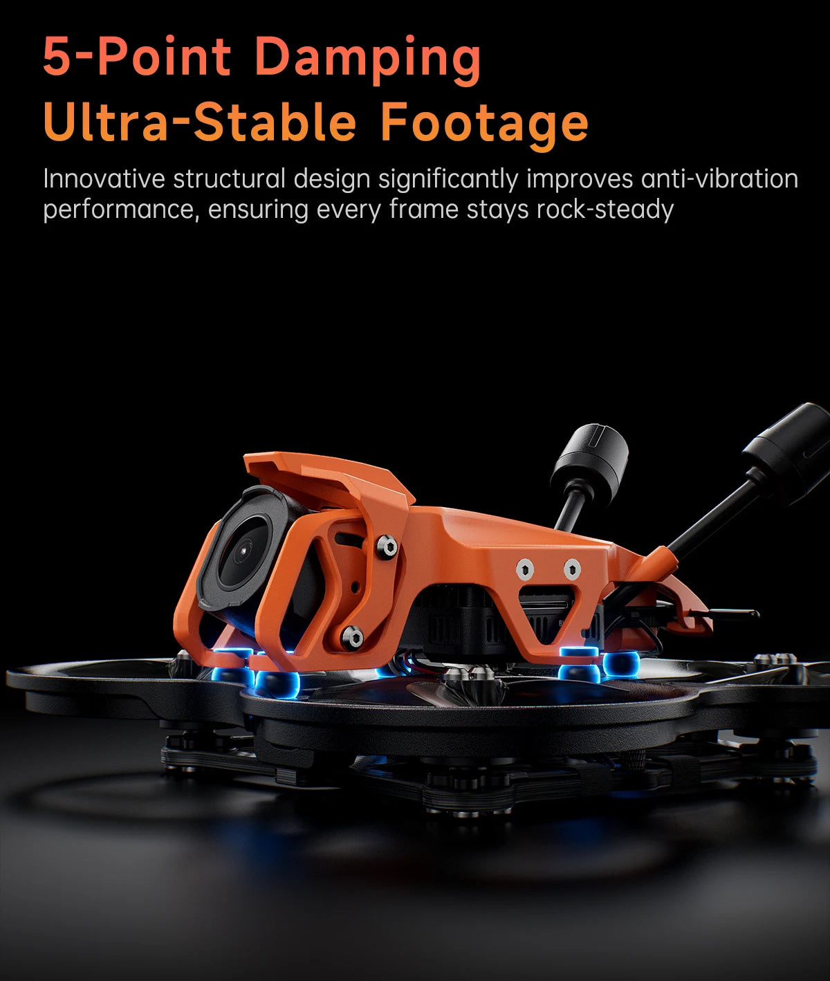 GEPRC DarkStar22 FPV Quadcopter O4 Air Unit PRO /WTFPV SPEEDX2 1104 7500KV TAKER F405 ELRS2.4 AIO Orange Grey RC Freestyle Drone