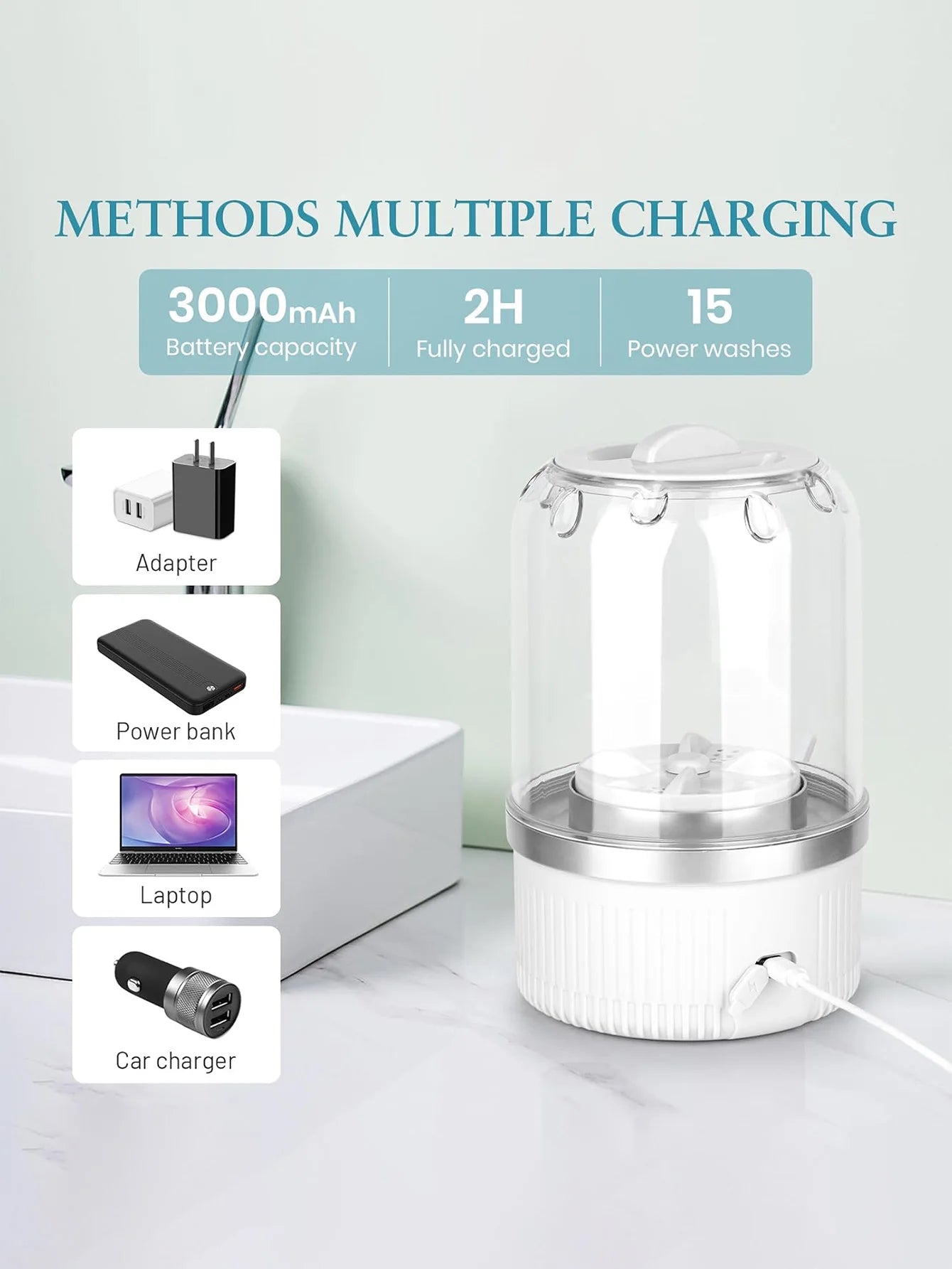Portable Washing Machine, Underwear Washer, Small Washing Machine, Mini Washing Machine, Rechargeable Cordless Washing Machine