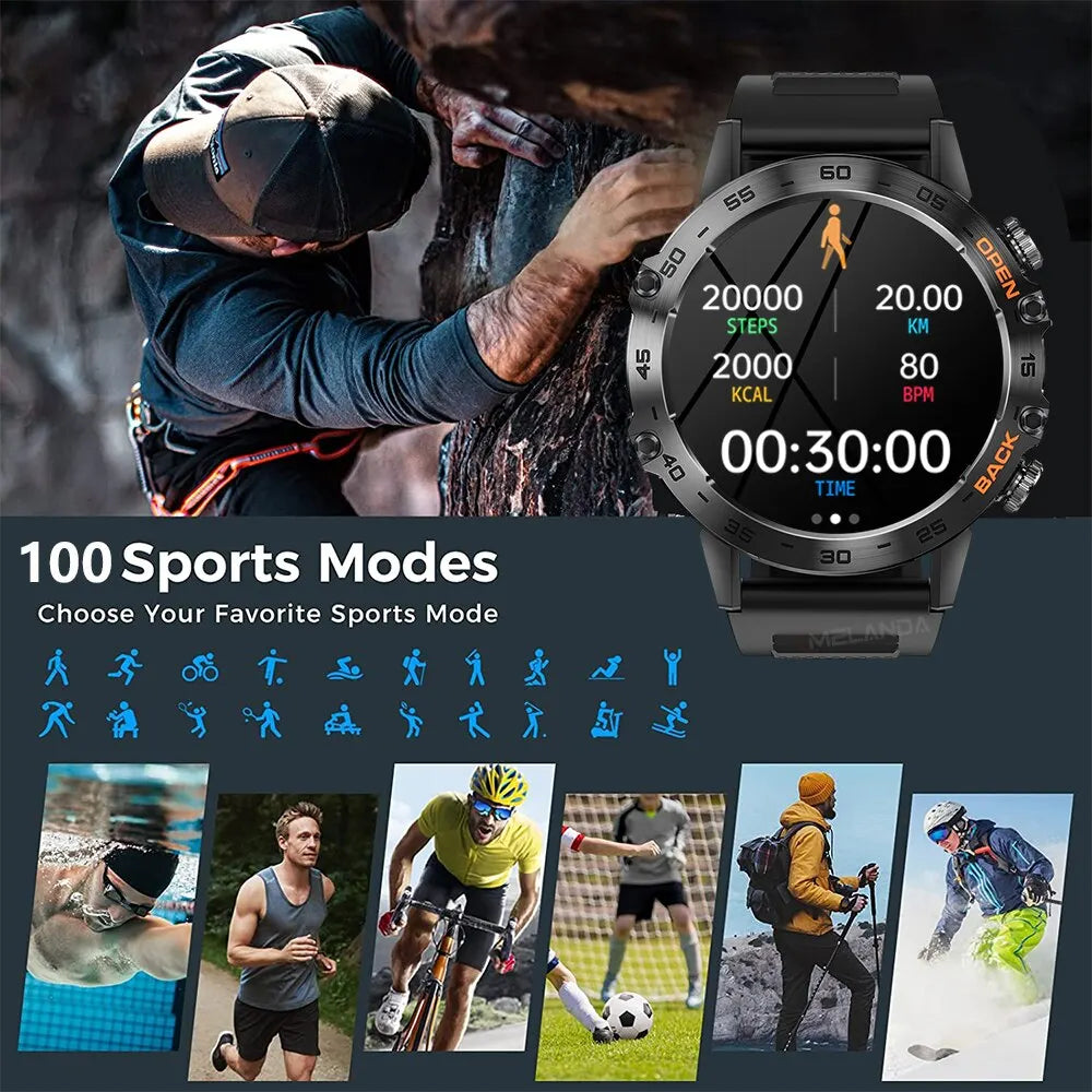 MEVADEN 1.39 inch Bluetooth Call Smart Watch Men Sports Fitness Tracker Watches IP67 Waterproof Smartwatch for Android IOS MD52