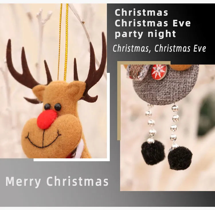 4pcs Christmas Tree Decorations Hanging Christmas Ornaments Set Snowman Decorations Hanging Pendants