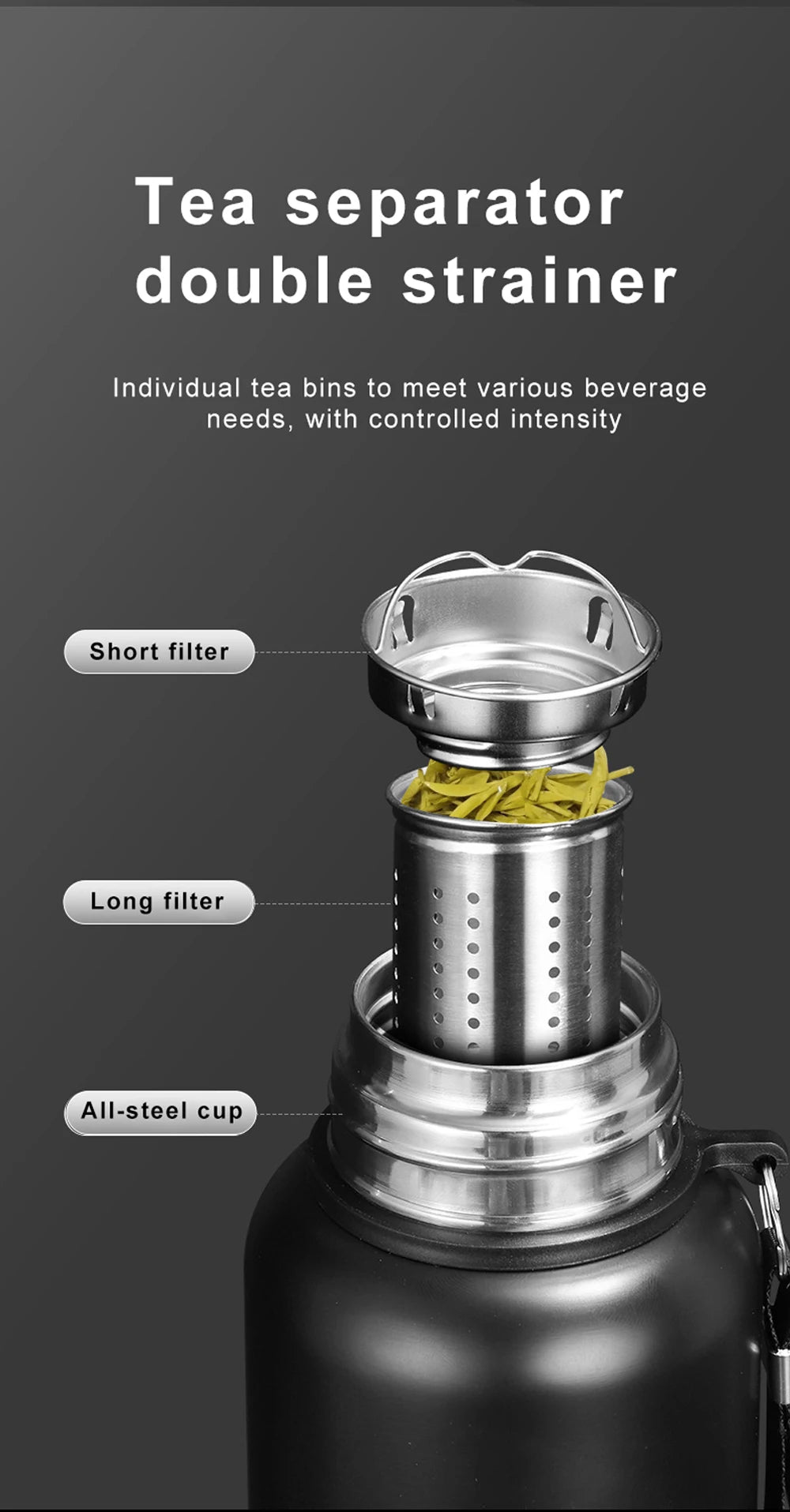 1000ML Stainless Steel Thermos Bottle Keep Cold and Hot Insulated Cup Sport Thermal Water Bottle Outdoor Campping Vacuum Flasks